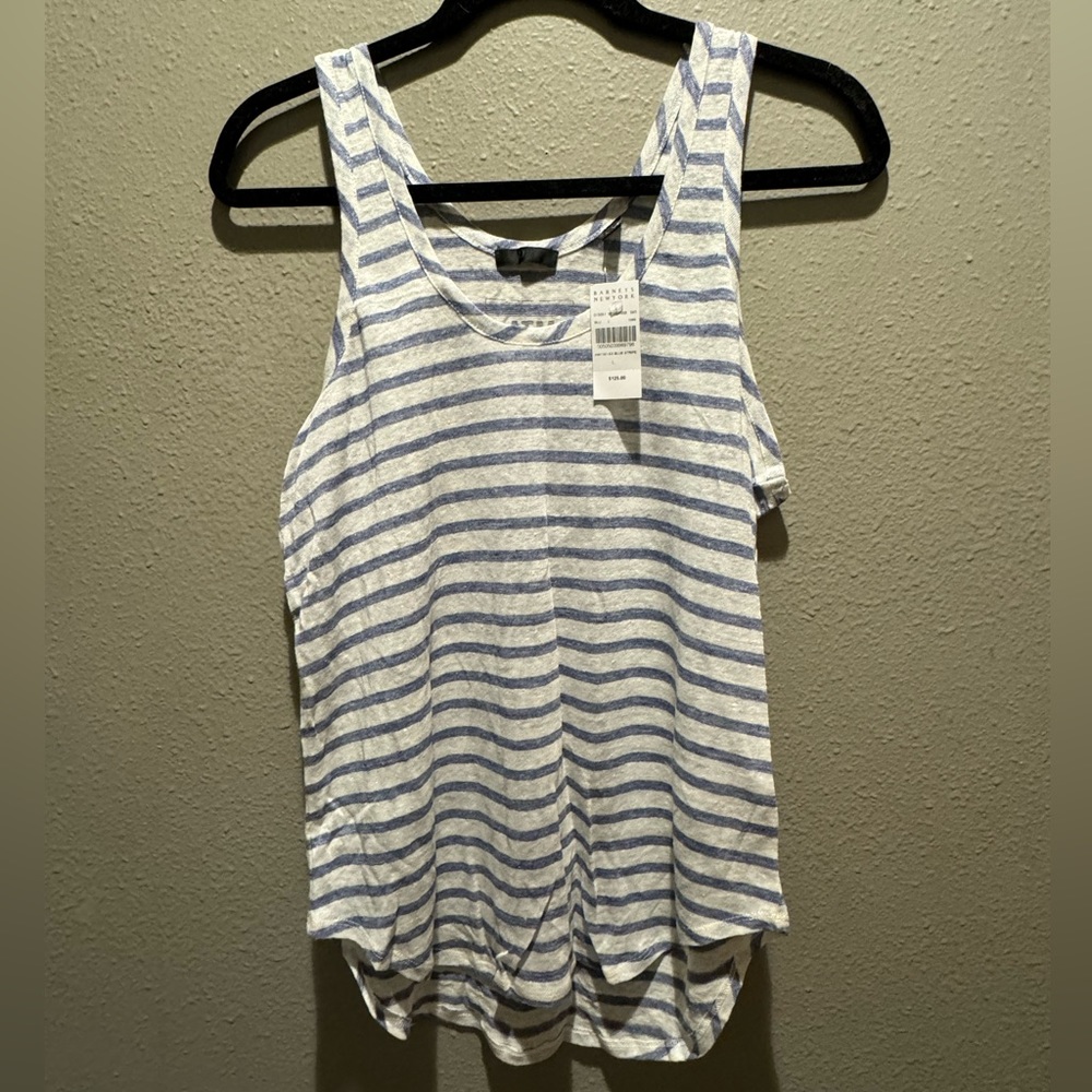 barney’s new york stripped tank top! size large.